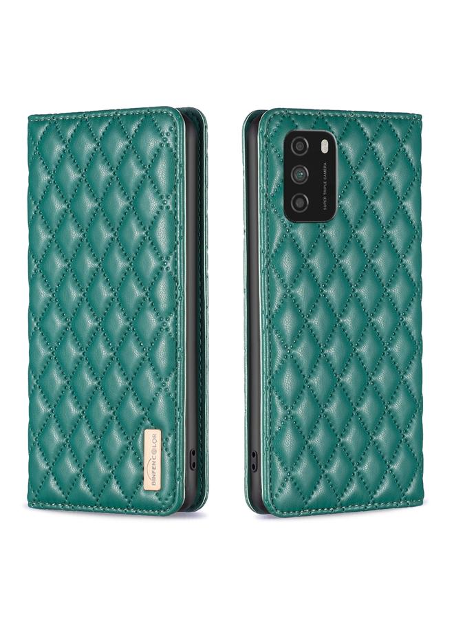 The Bros Case For Xiaomi Poco M3 Diamond Lattice Magnetic Leather Flip Phone Case