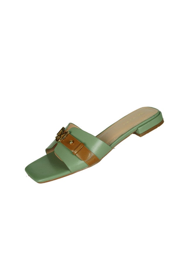 ZAYNA 221-43 Zayna Ladies  Square Toe  Sliders 10G3753-6 Green - Image 3