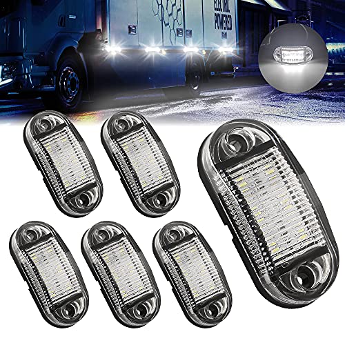 Sidaqi 6PCS LED Side Marker Lights for Trailer Truck, 12-30V, Waterproof, White - Image 1