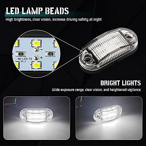 Sidaqi 6PCS LED Side Marker Lights for Trailer Truck, 12-30V, Waterproof, White - Image 4
