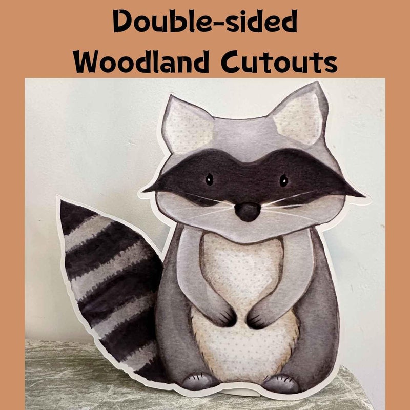 Puremigo 12inch Large Woodland Cutouts with Stand, Woodland Baby Shower Decorations, Forest Animals Baby Shower Decorations, Birthday Party Supplies Cardboard Stand Up Prop 6 PCS - Image 4