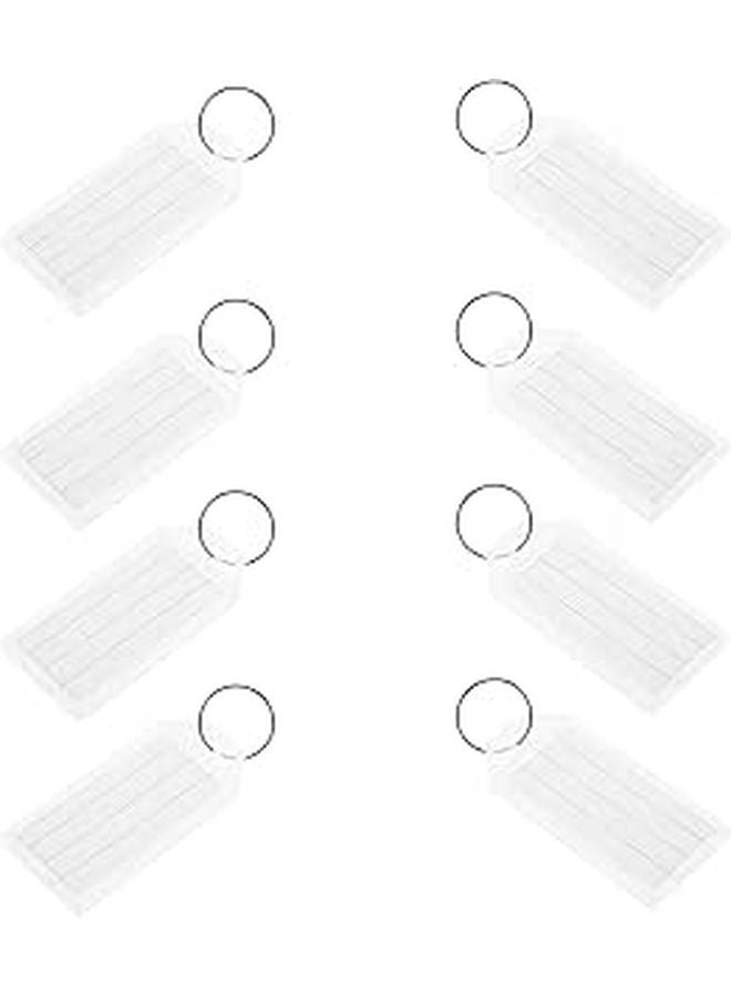 White Plastic Luggage Tags 100 Pack With Split Rings For Travel Cruise Business - Image 1