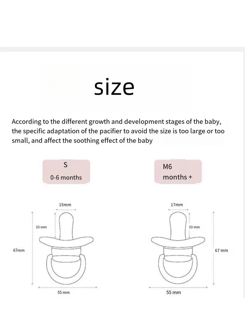 2Pcs Baby Appease Pacifiers, S For 0-6 Months, L 6-36 Months - Image 2