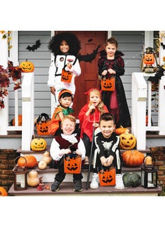 ZeeDix ZeeDix 50 Pcs Halloween Candy Bags Treat Bags Goody Mini Bags for Lollipop Candy Cake Pop Chocolate Cookie Wrapping Buffet-Orange Tote Bags Jack-O-Lantern Pumpkin Thickness OPP Plastic Bags  - Image 5