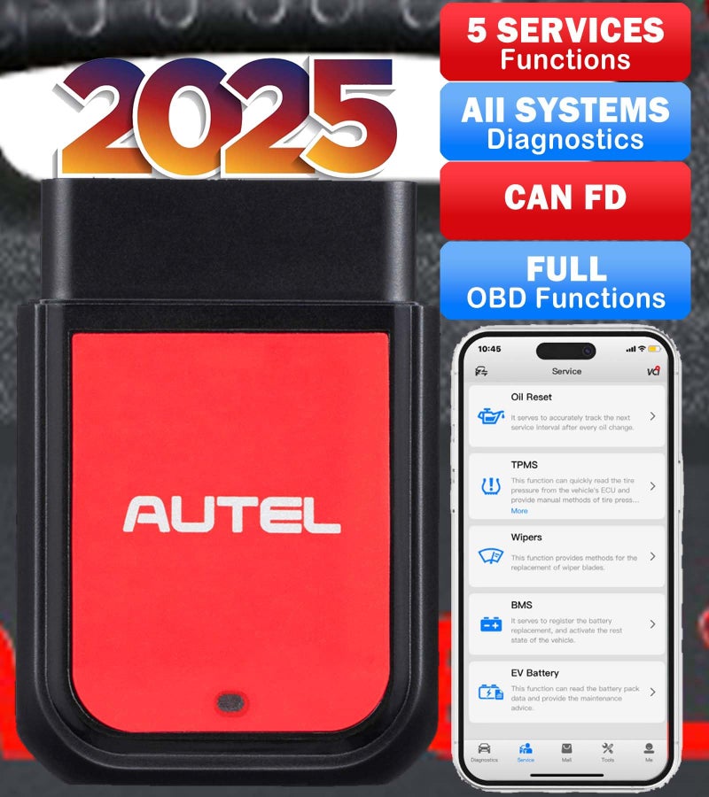 Autel OBD2 Scanner Autel MaxiAP AP2500 Bluetooth Code Reader Oil Reset TPMS BMS Reset AllSystem Code ReadClear 45 Car Brands Work with AndroidiOS Upgrade AL329 AP200 AP200H