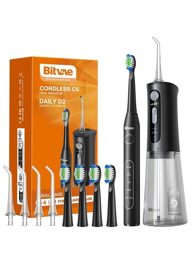 Bitvae Water Dental Flosser Teeth Picks - Cordless Water Flosser for Teeth - 5 Modes Sonic Electric Toothbrush,Upgraded Water Dental flosser Pick - Image 1