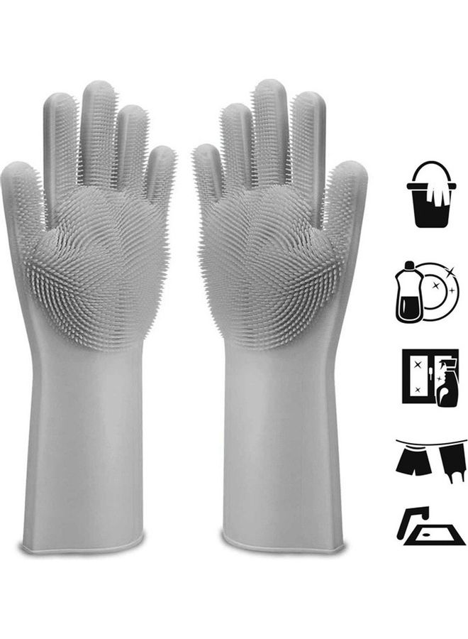 Silicone Dishwashing Glove Grey 34 x 15cm - Image 4