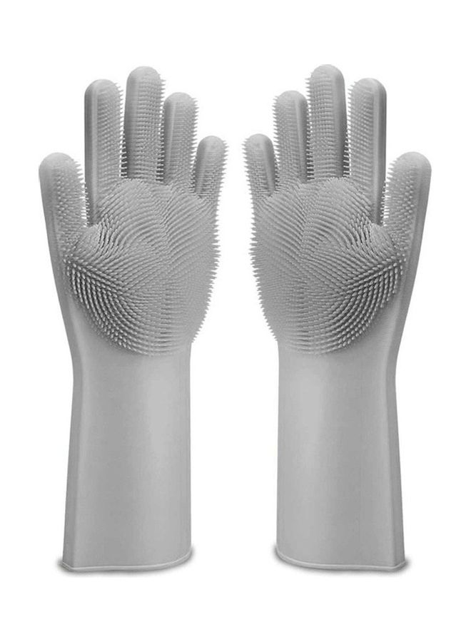 Silicone Dishwashing Glove Grey 34 x 15cm - Image 1