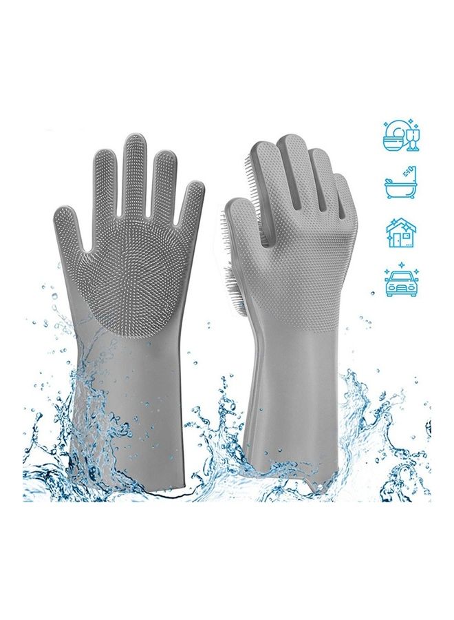Silicone Dishwashing Glove Grey 34 x 15cm - Image 3