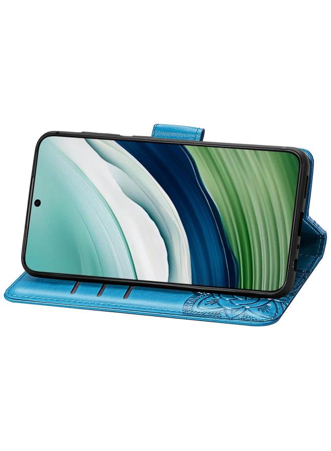 اس-توب جراب لهاتف Huawei Mate 60 مصنوع من الجلد المنقوش بنقشة زهور الحب على شكل فراشة - Image 4