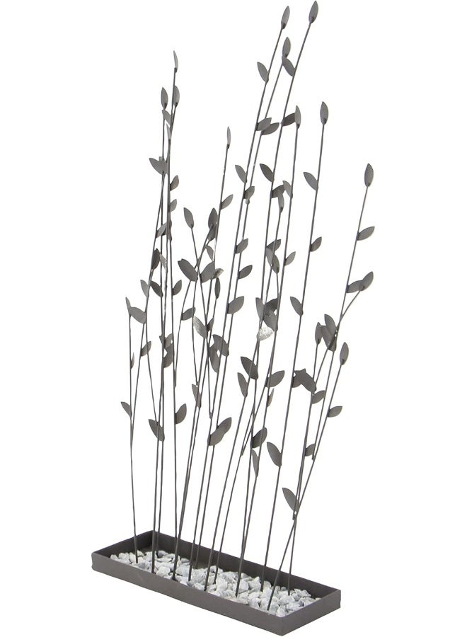 Deco 79 Metal Floral Decorative Sculpture Home Decor Statue with Loose Stones Accent Figurine 14 x 5 x 31 Black - Image 4