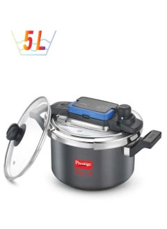 Prestige Prestige Svachh Flip-on Hard Anodised Spillage Control Outer Lid Pressure Cooker with Glass Lid, 5 Litre (Black)  - Image 1