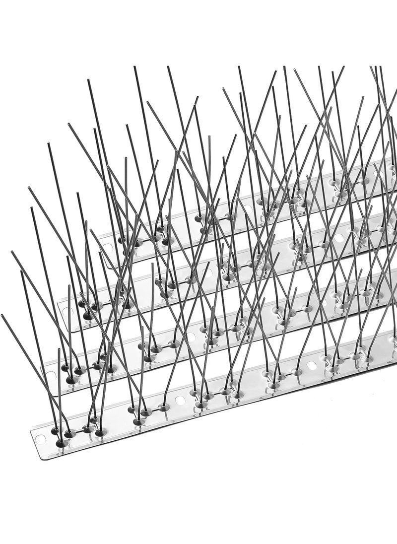 4-PCS 50CM Bird Spikes with Stainless Steel Base, Durable Bird Repellent Spikes Arrow Pigeon Spikes Fence Kit for Deterring Small Bird, Crows