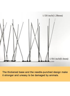 Uwals 4-PCS 50CM Bird Spikes with Stainless Steel Base, Durable Bird Repellent Spikes Arrow Pigeon Spikes Fence Kit for Deterring Small Bird, Crows  - Image 2