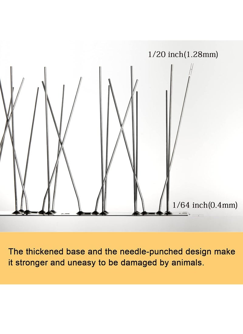4-PCS 50CM Bird Spikes with Stainless Steel Base, Durable Bird Repellent Spikes Arrow Pigeon Spikes Fence Kit for Deterring Small Bird, Crows