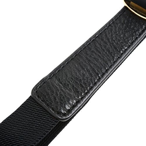 Syuer Women's 1" Width Bow Skinny Elastic Waist Belt - Stretchy Thin Belt (XXL-XXXL (35"-45"), Black) - Image 5