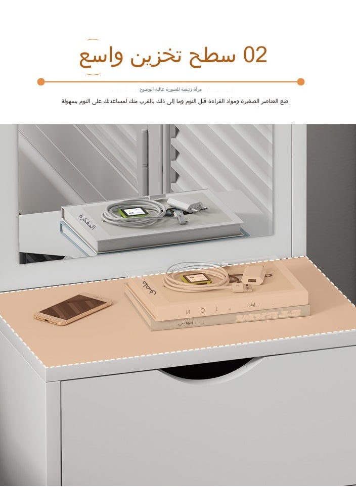 C&C Home - Multifunctional Dressing Mirror with 2 Drawers Storage Dressing Table 40 x 40 x 162 cm - Image 1