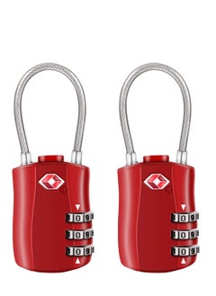 SYOSI TSA Luggage Locks, TSA Approved Luggage Lock 3-Digit Re-settable Combination Lock, Code Lock for Travel Suitcase Luggage Bag Lockers (2PCS Red) [ Zinc Alloy Version]  - Image 1