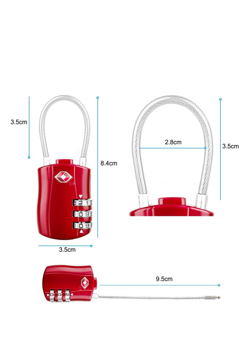 SYOSI - TSA Luggage Locks, TSA Approved Luggage Lock 3-Digit Re-settable Combination Lock, Code Lock for Travel Suitcase Luggage Bag Lockers (2PCS Red) [ Zinc Alloy Version] - Image 1