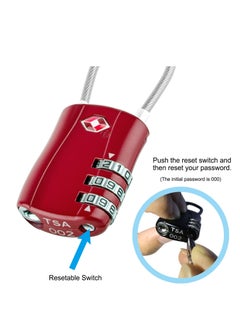 SYOSI TSA Luggage Locks, TSA Approved Luggage Lock 3-Digit Re-settable Combination Lock, Code Lock for Travel Suitcase Luggage Bag Lockers (2PCS Red) [ Zinc Alloy Version]  - Image 3