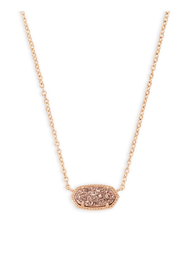 Kendra Scott Kendra Scott Elisa Pendant Necklace for Women, Fashion Jewelry, 14k Rose Gold-Plated, Rose Gold Drusy  - Image 1