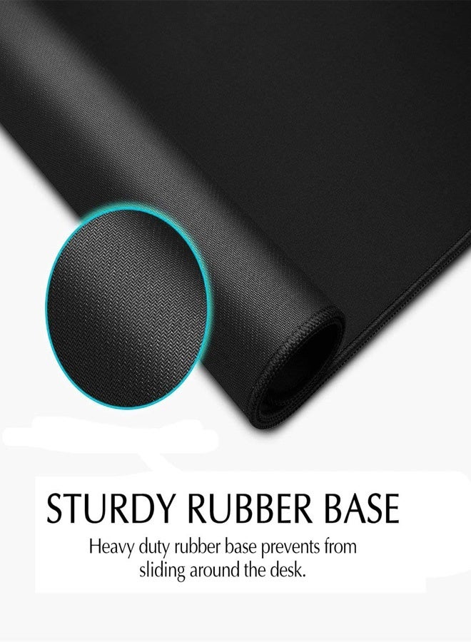 Gaming Mouse Pad Large XL (800 X 300 X 4 MM) Thick Extended Mouse Mat Non-Slip Spill-Resistant Desk Pad with Special-Textured Surface, Anti-Fray Stitched Edges for Keyboard, PC - Black - Image 5