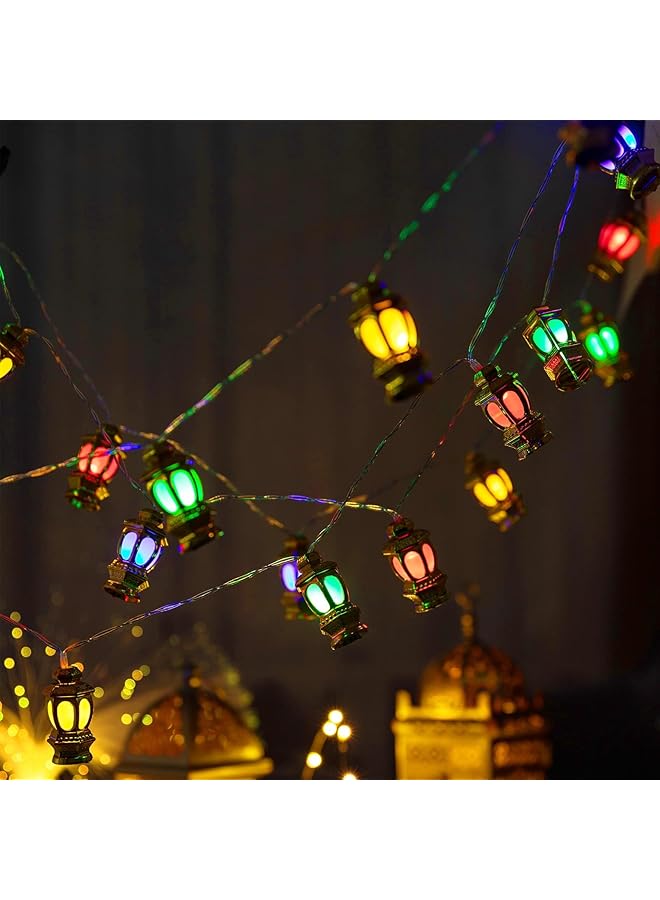 erorex Ramadan Eid String Lights 9.8Ft 20Leds Fairy Lights Battery Operated Lantern String Light Ramadan Lantern String Light Eid Decorations For Eid Party Indoor Outdoor Patio Garden B - Image 4