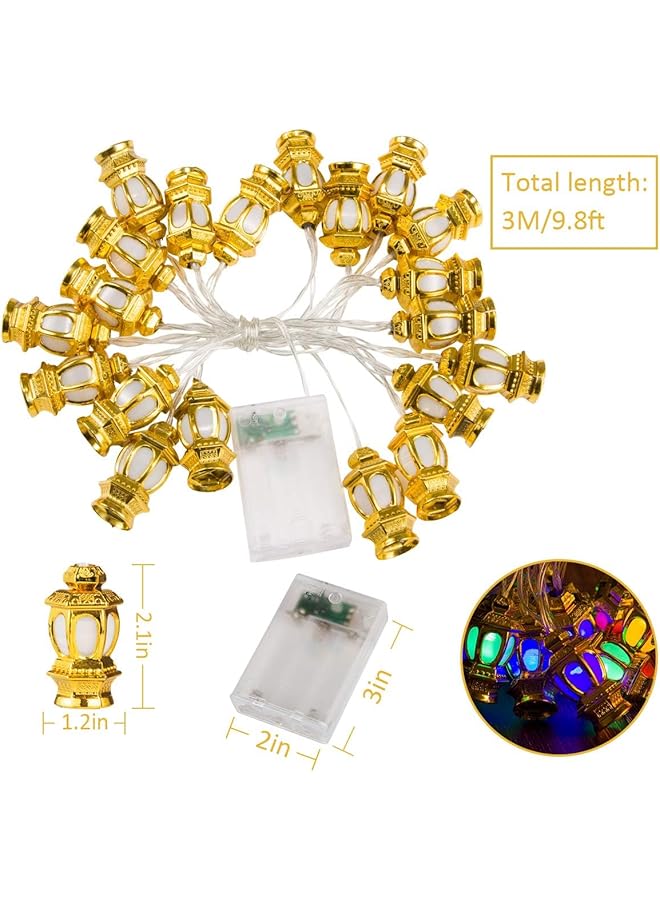 erorex Ramadan Eid String Lights 9.8Ft 20Leds Fairy Lights Battery Operated Lantern String Light Ramadan Lantern String Light Eid Decorations For Eid Party Indoor Outdoor Patio Garden B - Image 5