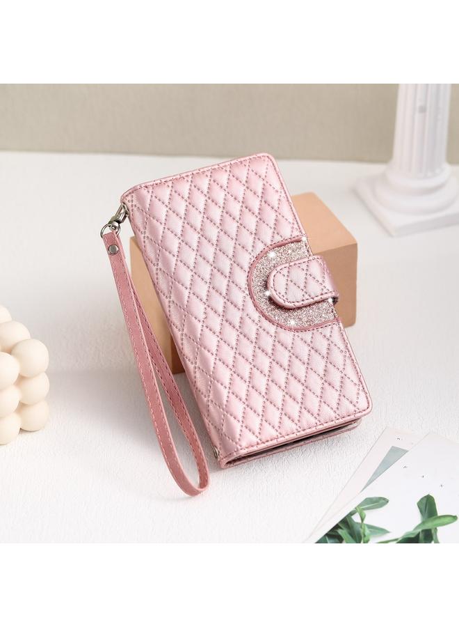 Zaboon Case For iPhone 12 Pro Max Glitter Lattice Zipper Wallet Leather Phone Case - Image 2