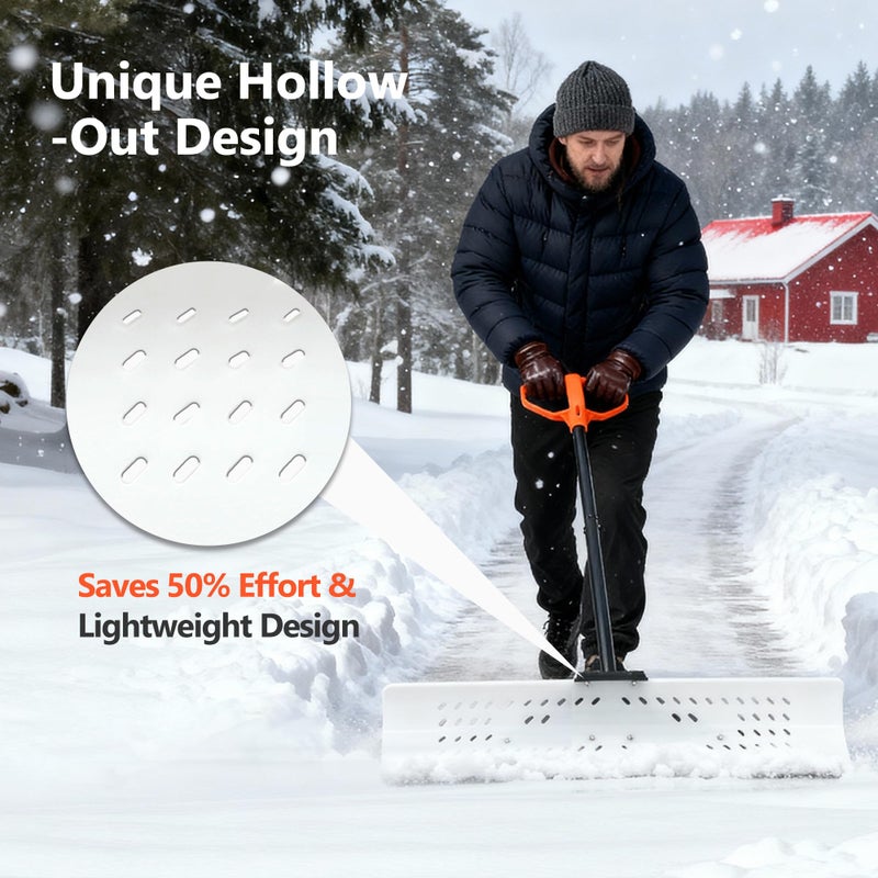 Orientools Snow Shovel and Pusher with Ergonomic Design, 36-Inch Wide Polyethylene Blade for Efficient Driveway and Sidewalk Snow Removal, Quick Connect Handle - Image 5