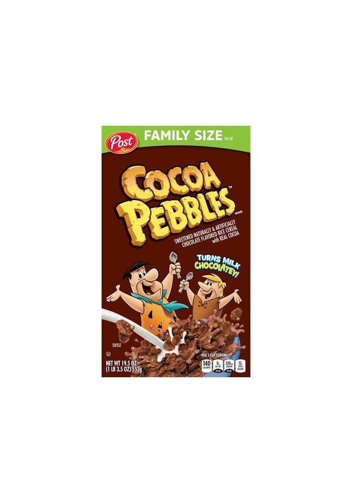 Cocoa Pebbles Cereal, Chocolatey Kids Crunch, Gluten Free Sweetened Rice Crunch, 19.5 oz Family Size Box - Image 4