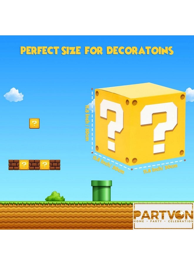 PARTVON PARTVON 6 Pack Giant 11.8x11.8 Inch Question Boxes for Video Game Birthday Party Supplies | Cardboard Party Favor Boxes for Kids Video Games, Baby Shower & Family Reunion Activities  - Image 2