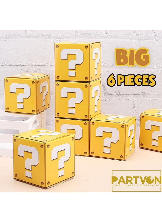 PARTVON PARTVON 6 Pack Giant 11.8x11.8 Inch Question Boxes for Video Game Birthday Party Supplies | Cardboard Party Favor Boxes for Kids Video Games, Baby Shower & Family Reunion Activities  - Image 3