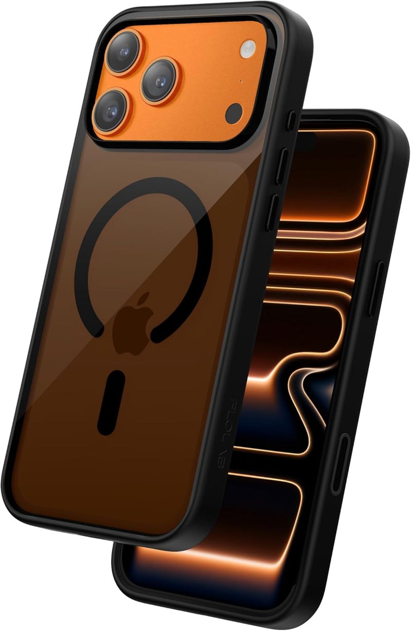 FLOLAB Surtect Tri-Fusion Magnetic Case for iPhone 17 Pro Max, Protective Slim Design, Magsafe Compatible, Military Grade, Full Black, Translucent - Image 1