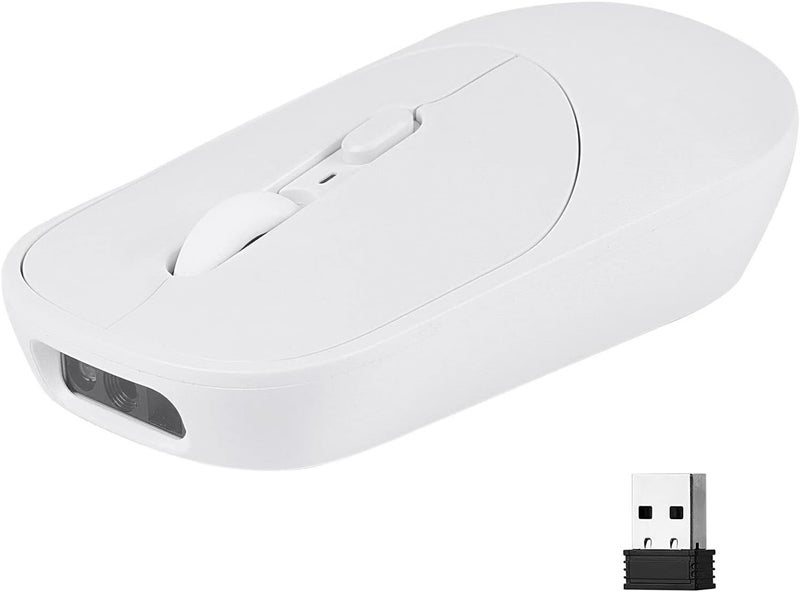 THARO New Wireless Mouse Barcode Scanner, 2-in-1 Design 2D Handheld Barcode Scanner with Wireless Mouse Functions for POS System,Store,Supermarket, Warehouse.(White) - Image 1