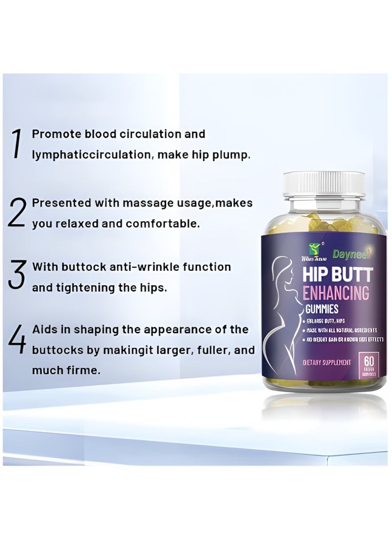 Winstown Hip Booster gummies, Natural Buttock Enlargement, Firming And Plump Hips Enhancement gummies, Buttocks Lifting Pills For Women,Dietary Supplement 60 gummies - Image 2
