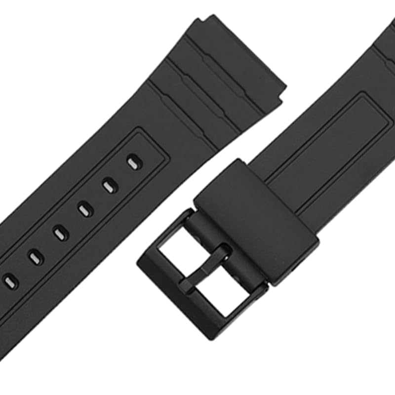 DBLACK ''CDS1'' 18mm Watch Strap // Compatible With ''CASIO'' F-91W, F-91WG, F-91WM, F-94WA, F-93W, F-105W, F-106W, F-28W & Other Models (Black) - Image 3