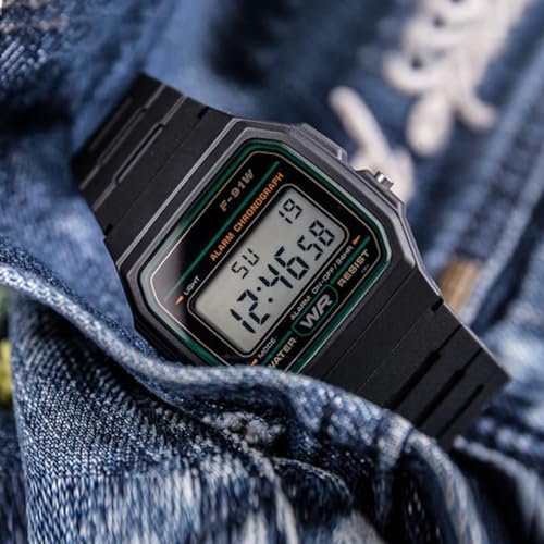 DBLACK ''CDS1'' 18mm Watch Strap // Compatible With ''CASIO'' F-91W, F-91WG, F-91WM, F-94WA, F-93W, F-105W, F-106W, F-28W & Other Models (Black) - Image 4