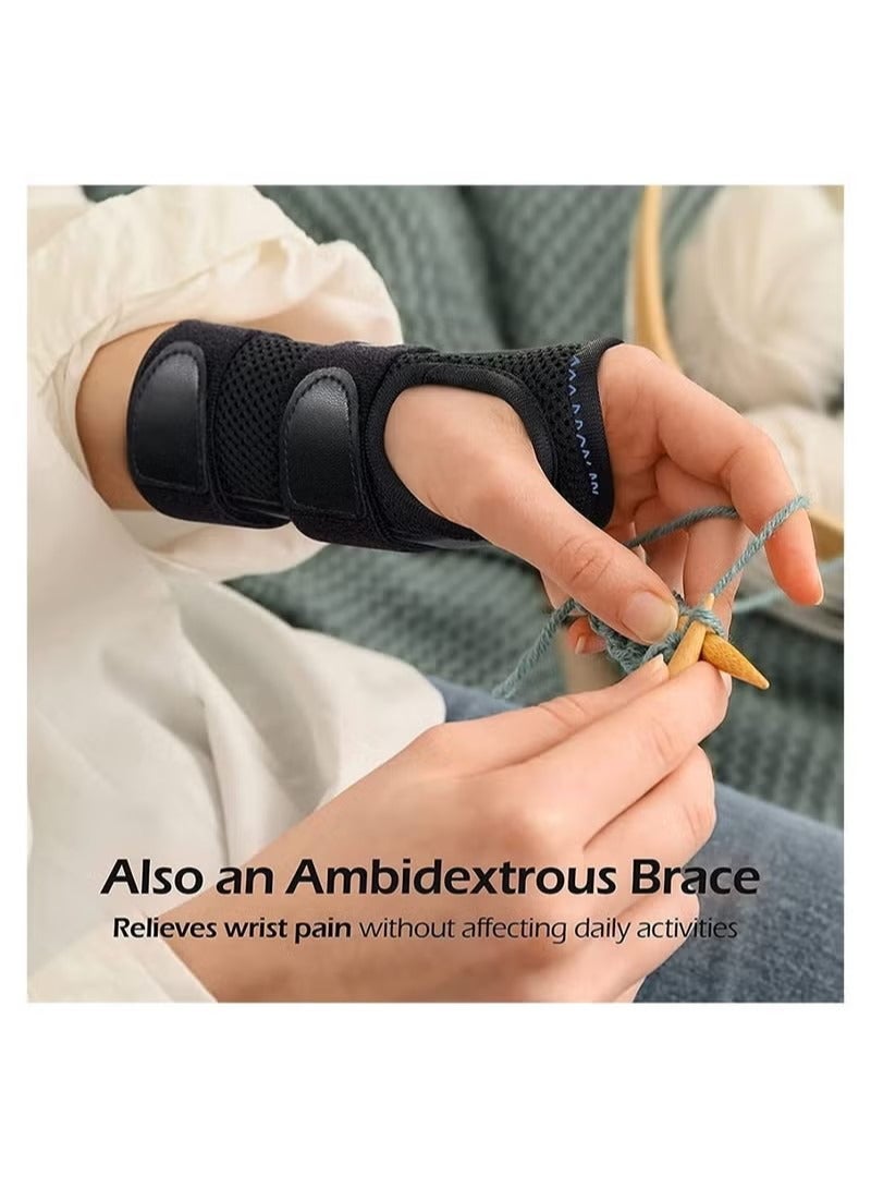 Wrist Brace for Carpal Tunnel, Adjustable Hand Brace for Relief Night Support, Wrist Support Splint for Right Left Hands for Relieve Tendonitis, Arthritis, Sprains (2pcs, M) - Image 2