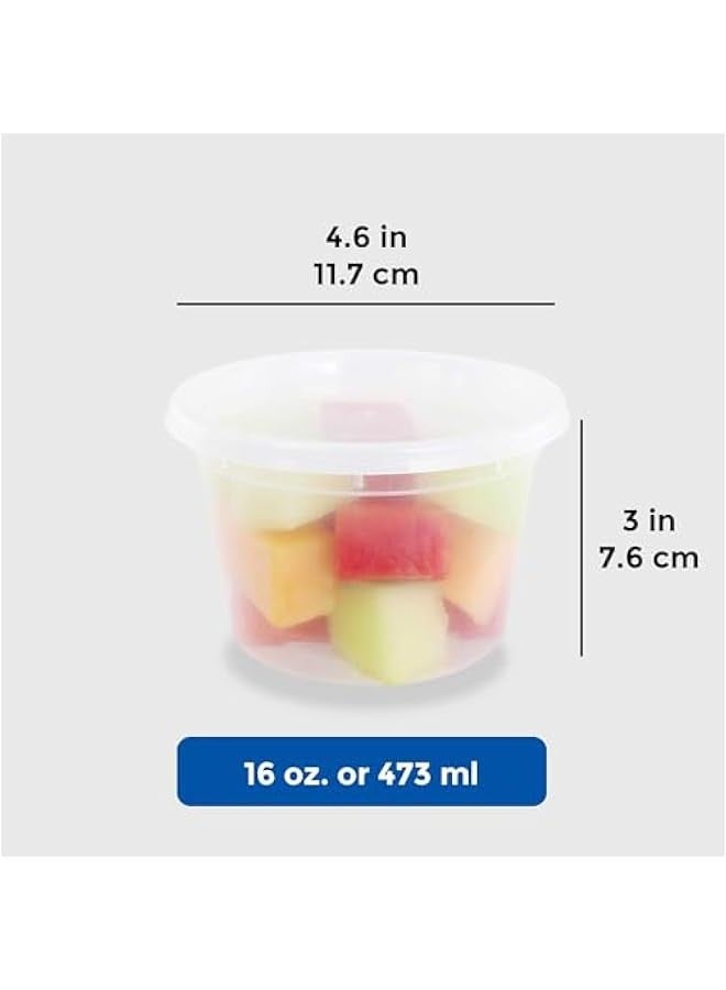 بيوينتي بريميفي 24 قطعة من حاويات الطعام ديلي مع اغطية - اكواب تخزين بلاستيكية مضادة للتسرب للاستعمال مرة واحدة لتحضير الوجبات الجاهزة، خالية من البيسفينول ايه، امنة للاستخدام في غسالة الصحون والميكروويف، 24 - Image 2