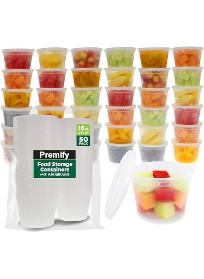 بيوينتي بريميفي 24 قطعة من حاويات الطعام ديلي مع اغطية - اكواب تخزين بلاستيكية مضادة للتسرب للاستعمال مرة واحدة لتحضير الوجبات الجاهزة، خالية من البيسفينول ايه، امنة للاستخدام في غسالة الصحون والميكروويف، 24 - Image 1