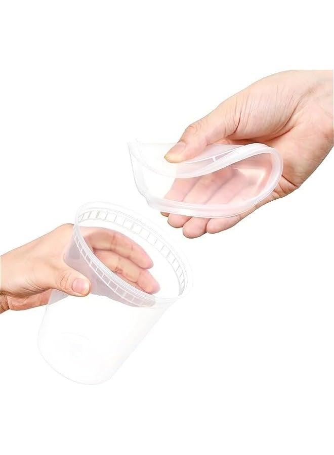 بيوينتي بريميفي 24 قطعة من حاويات الطعام ديلي مع اغطية - اكواب تخزين بلاستيكية مضادة للتسرب للاستعمال مرة واحدة لتحضير الوجبات الجاهزة، خالية من البيسفينول ايه، امنة للاستخدام في غسالة الصحون والميكروويف، 24 - Image 4