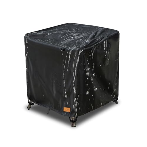 UNARK Patio Wicker Side Table Cover Suitable for 3Piece Outdoor Wicker Patio Bistro Set Side Table Waterproof Square Patio Small Side Table Cover 22 W x 22 D x 18 H inches Black - Image 1