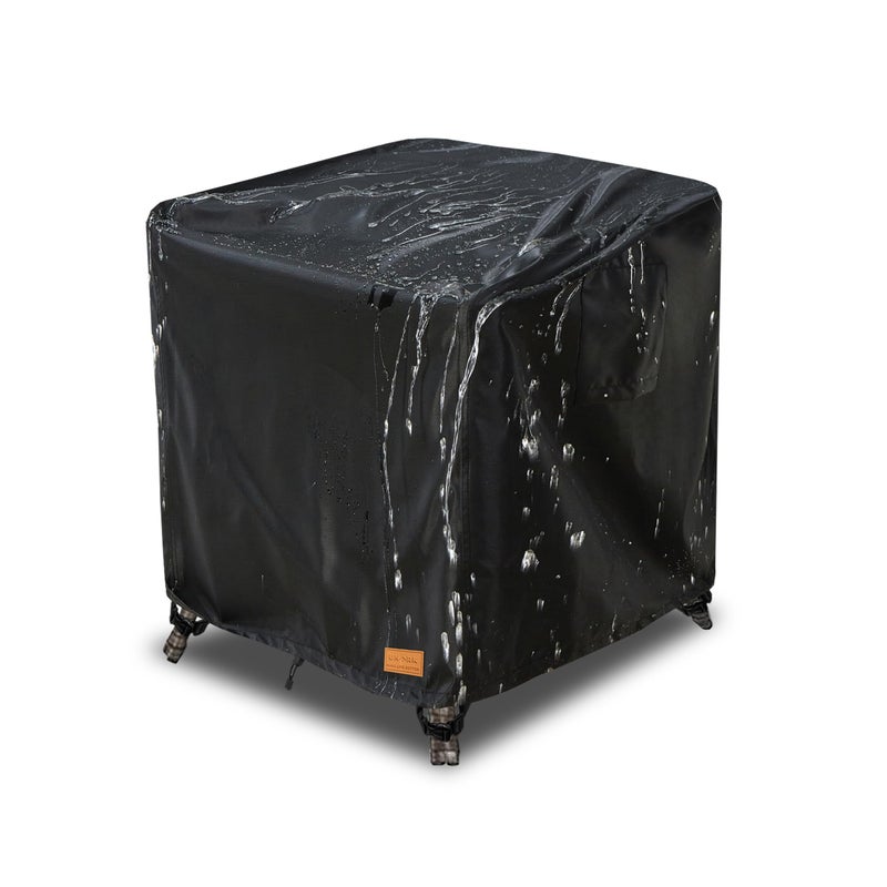 UNARK Patio Wicker Side Table Cover Suitable for 3Piece Outdoor Wicker Patio Bistro Set Side Table Waterproof Square Patio Small Side Table Cover 22 W x 22 D x 18 H inches Black - Image 2