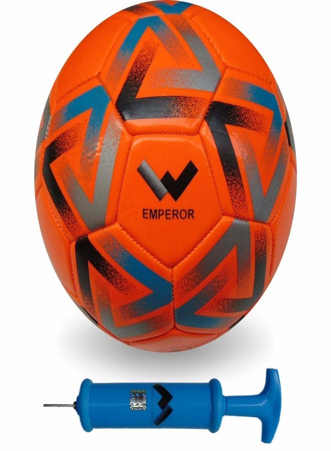 Wasan Emperor Football with Pump for Kids of 12 Years and Above to Play at Home/Garden - Orange Size 5 - Image 2