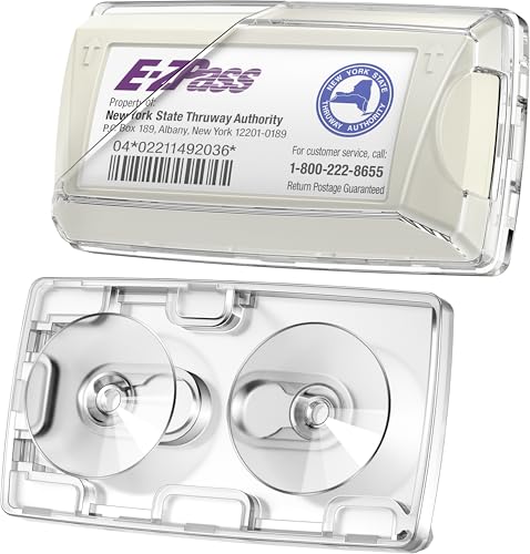 CRIVON EZ Pass Holder for Windshield Toll Pass Tag Transponder Holder for Car Upgraded Alternative to EZPass Mounting Strip Reusable Ipass EZ Pass Suction Cup Mount Car Travel Road Trip Essentials Gifts - Image 1