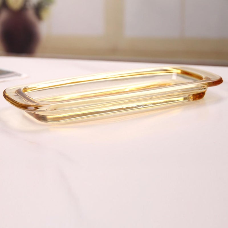 Glass Butter Dish with Lid, Airtight Butter Keeper Container, Dishwasher Safe Holder Tray Container for Countertop Fridge Refrigerator Kitchen Decor (Amber) - Image 5
