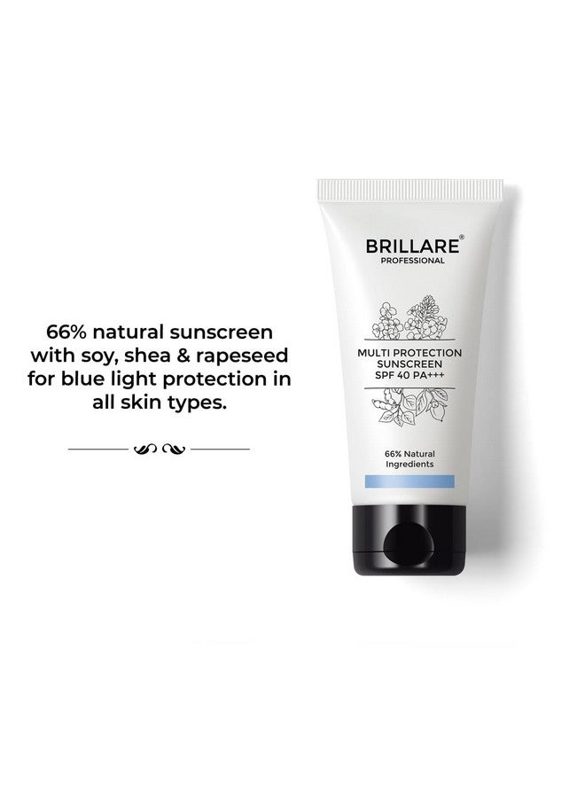 Brillare Multi-Protect Sunscreen SPF 40, PA+++, 100% Natural Sunscreen With Soy, Shea & Rapeseed, (50 GM) - Image 2