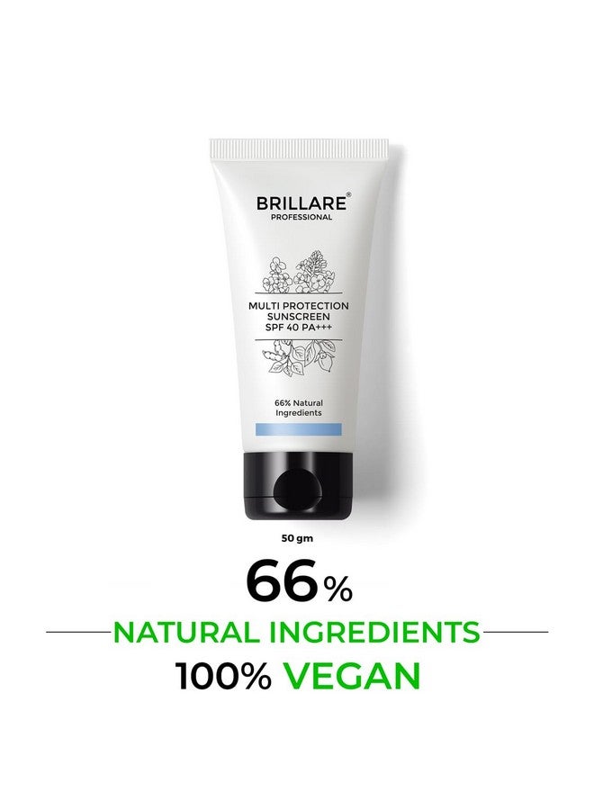 Brillare Multi-Protect Sunscreen SPF 40, PA+++, 100% Natural Sunscreen With Soy, Shea & Rapeseed, (50 GM) - Image 4