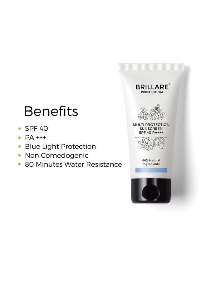 Brillare Multi-Protect Sunscreen SPF 40, PA+++, 100% Natural Sunscreen With Soy, Shea & Rapeseed, (50 GM) - Image 3